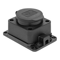 Роз. (колодка) одномест. с защит. крышкой каучуковая 230В 2P+PE 16A IP44 EKF Роз. (колодка) одномест. с защит. крышкой каучуковая 230В 2P+PE 16A IP44 EKF