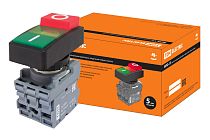 Кнопка двойная MPD13-11G (зеленая/красная-выступающая) (LED) d22мм/220В (I/O) линза зеленая TDM Кнопка двойная MPD13-11G (зеленая/красная-выступающая) (LED) d22мм/220В (I/O) линза зеленая TDM