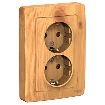 Blanca скрытая установка Ясень Розетка двойная с заземлением, 16А Systeme Electric (Schneider Electric)