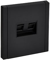 FORTE&PIANO Розетка компьютерная двойная RJ45 кат.5E FP133M металл черный IEK