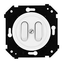 Выключатель двухклавишный (скрытый монтаж), пластик, цвет Белый матовый (клавишный) Bironi