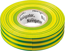 Изолента ПВХ NIT-A19-20/YG жёлто-зелёная рулон 20м Navigator