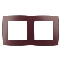 Рамка для выключателей и розеток двойная ЭРА 12 12-5002-25 пластик бордо
