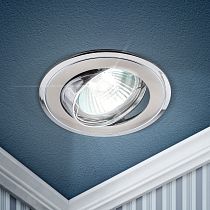 Светильник встраиваемый ЭРА KL22 А SN/CH литой поворотный "двойной контур" MR16,12V/220V, 50W сатин никель/хром