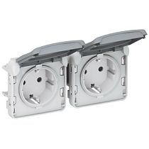 Розетка Legrand Plexo 069576 серый одинарная с заземлением с крышкой 16А IP55 Legrand