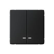 ARTGALLERY 2-клавишный ВЫКЛЮЧАТЕЛЬ с подсветкой, сх.5а, 10АХ, механизм, быстрозажим. клем., КАРБОН