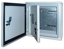 Корпус металлический учетный навесной 300х310х150, 1 фазный, 2 дверцы 7 модулей IP54 DEKraft