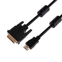 Шнур HDMI - DVI-D, 1,5м, gold, с фильтрами REXANT