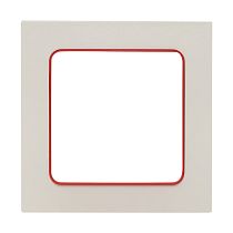 Стокгольм Рамка 1-местная белая с линией цвета красный EKF PROxima