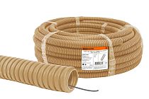 Труба гофрированная ПВХ d 25 с зондом (25 м) легкая "ЭКО" (сосна)  TDM