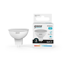 Лампа светодиодная Gauss Elementary MR16 GU5.3 5,5Вт 450lm 4100К Лампа светодиодная Gauss Elementary MR16 GU5.3 5,5Вт 450lm 4100К