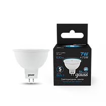 Лампа светодиодная Gauss MR16 7Вт 630lm 6500K GU5.3