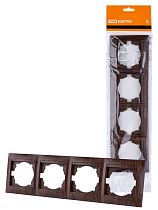 Рамка 4-х постовая горизонтальная венге "Лама"  TDM