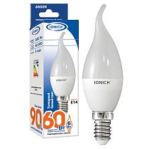 Лампа светодиодная IONICH декоративного освещения "свеча на ветру" ILED-SMD2835-CW37-6Вт-540Лм-230В-6500К-E14