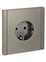 FORTE&PIANO Розетка 1-местная с заземлением с защитными шторками винтовое крепление 16А FP515 сталь IEK