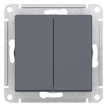 AtlasDesign Грифель Переключатель 2-клавишный перекрестный, 2 x сх. 7, 10АХ, механизм Systeme Electric (Schneider Electric)