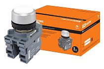 Кнопка с фиксацией MP2-20W в сборе d22мм 1з+1р белая  TDM
