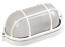 Светильник ЖКХ НПП 1202 100Вт E27 IP54 белый овал с решеткой  IEK Светильник ЖКХ НПП 1202 100Вт E27 IP54 белый овал с решеткой  IEK