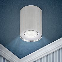 Накладной светильник ЭРА OL1 GU10 SL/CH подсветка, GU10, D80х100мм, серебро/хром