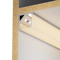 Профиль алюминиевый для светодиодной ленты 1616 накладной квадратный 2м с комплектом аксессуаров (опал) IEK