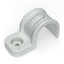 Крепеж-скоба пластик. односторонняя для прямого монтажа серая в п/э д25 (50шт/450шт уп/кор) Промрукав