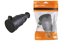 Розетка переносная с заглушкой каучук 2Р+РЕ 16А 250В IP44  TDM