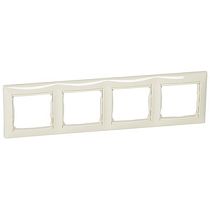 Рамка четырехпостовая горизонтальная слоновая кость VALENA Legrand