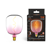 Лампа светодиодная Gauss Filament Flexible V140-DC Pink-Clear E27 5Вт 200lm 1800K