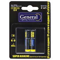Батарейка General GBAT-LR03  AAА щелочная  2шт в блист (800561) (2/24/480)