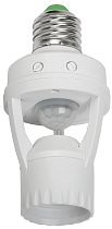 Датчик движения ИК в патрон Е27 60w 360град. 6м IP20 белый  IEK