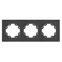 Рамка трехместная горизонтальная UNIVERSAL серия "Афина" графит (еврослот)