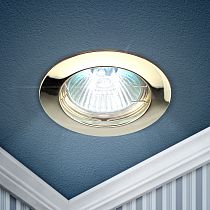 Светильник встраиваемый ЭРА KL1 GD литой простой MR16,12V, 50W золото Светильник встраиваемый ЭРА KL1 GD литой простой MR16,12V, 50W золото