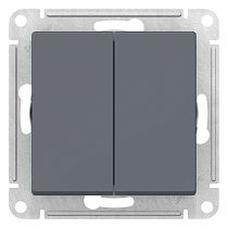 AtlasDesign Грифель 2-клавишный Выключатель с самовозвратом, сх.2, 10А, механизм Systeme Electric (Schneider Electric)