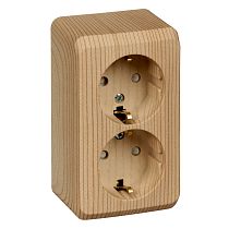 ЭТЮД открытая установка Сосна Розетка двойная с заземлением со шторками Systeme Electric (Schneider Electric) ЭТЮД открытая установка Сосна Розетка двойная с заземлением со шторками Systeme Electric (Schneider Electric)