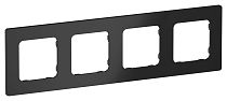FLITE Рамка 4-местная РУ-4-К-ФлЧ черный IEK