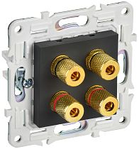 SKANDY Аудиорозетка 4-местная SK-A01G графит IEK SKANDY Аудиорозетка 4-местная SK-A01G графит IEK