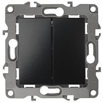 Выключатель ЭРА 12 12-1104-05 10А 250В антрацит двухклавишный