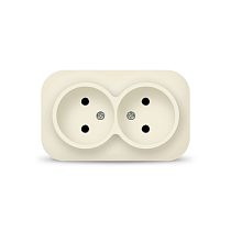 Розетка UNIVersal IONICH 1427 слоновая кость двойная без заземления Розетка UNIVersal IONICH 1427 слоновая кость двойная без заземления