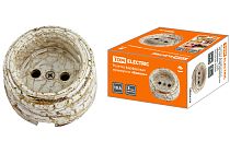 Розетка фарфоровая 2П 10А 250В мраморная «Болонь»  TDM