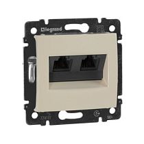 Розетка компьютерная RJ45х2 в рамку категория 5е слоновая кость VALENA Legrand Розетка компьютерная RJ45х2 в рамку категория 5е слоновая кость VALENA Legrand