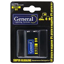 Батарейка General GBAT-6LR61 щелочная (9В тип крона)  1шт в блист (800563) (1/12/192)