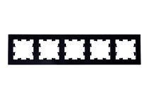 AtlasDesign Nature Натуральное Стекло Черный Рамка 5-постовая  (Schneider Electric) Systeme Electric (Schneider Electric)