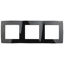 Рамка для выключателей и розеток тройная ЭРА 12 12-5003-06 пластик чёрный