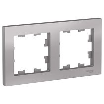 AtlasDesign Алюминий Рамка 2х постовая универсальная Systeme Electric (Schneider Electric) AtlasDesign Алюминий Рамка 2х постовая универсальная Systeme Electric (Schneider Electric)