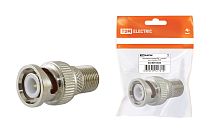 Переходник штекер BNC - гнездо F, инд. упаковка  TDM