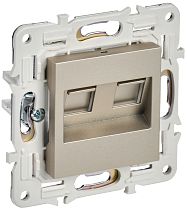 SKANDY Розетка компьютерная двойная RJ45 кат.5E SK-K03Sh шампань IEK