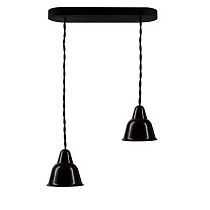 Светильник Кампана, на витом проводе (цвет черный), 2 плафона, черный 73/119 Bironi