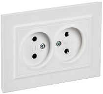 BRITE Розетка 2-местная без заземления без защитных шторок 10А в сборе РС12-2-БрАБ арктический белый IEK