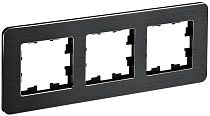 Рамка BRITE трехместная РУ-3-1-Бр металл черный RE AL  IEK