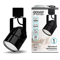 Светильник трековый Gauss цилиндр GU10 220V IP20 60*145мм черный однофазный 1/50